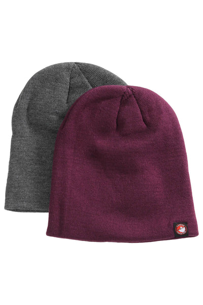 Canada Weather Gear 2 Pack Beanie Hat - Burgundy - Mens Hats - International Clothiers