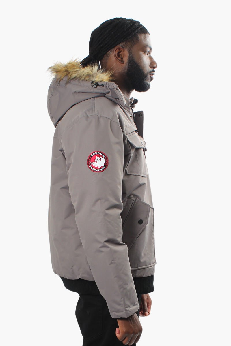 Canada Weather Gear Flap Pocket Bomber Jacket - Grey - Mens Bomber Jackets - International Clothiers