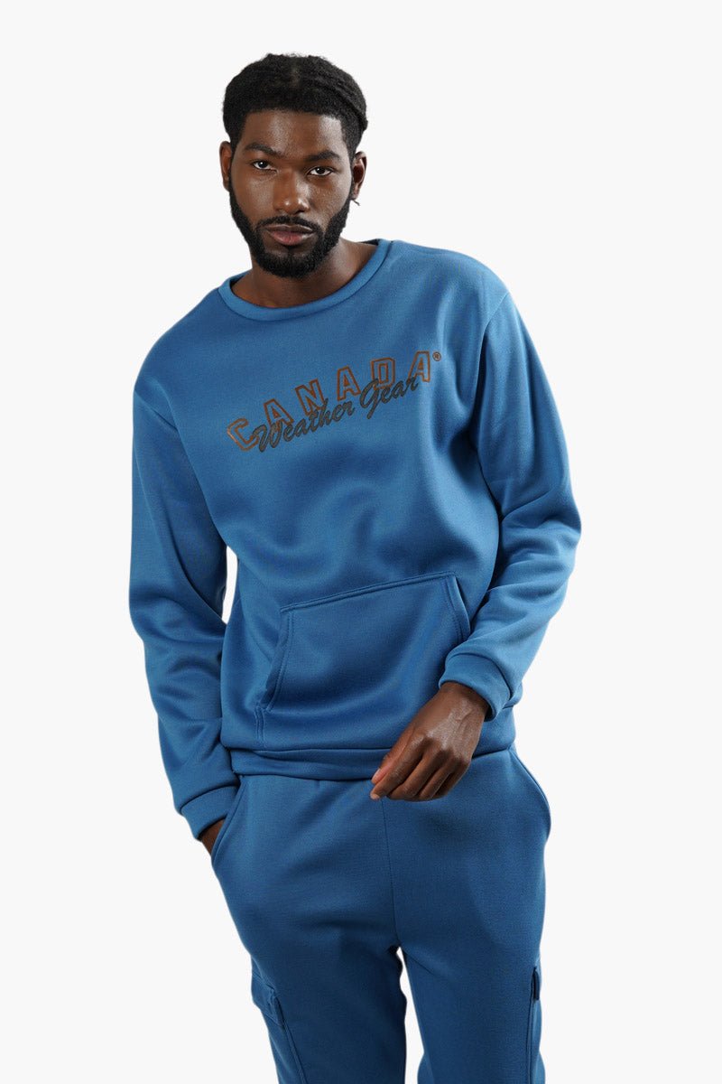 Canada Weather Gear Front Pocket Crewneck Sweatshirt - Blue - Mens Hoodies & Sweatshirts - International Clothiers