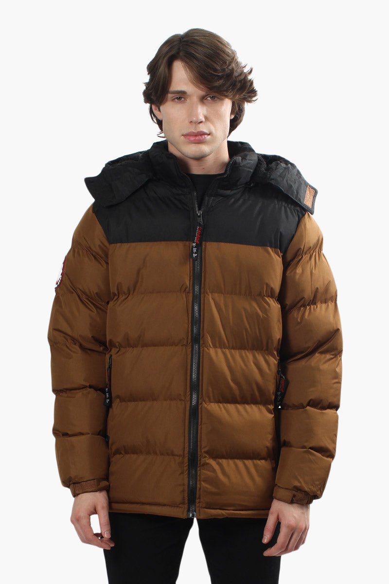 Canada Weather Gear Hooded Bubble Parka Jacket - Brown - Mens Parka Jackets - International Clothiers