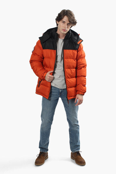 Canada Weather Gear Hooded Bubble Parka Jacket - Orange - Mens Parka Jackets - International Clothiers