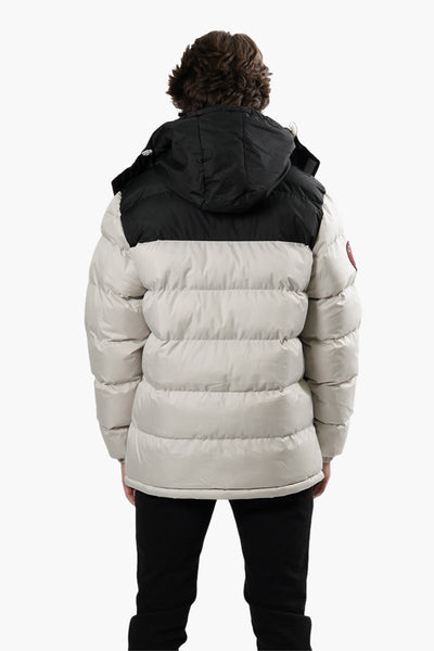 Canada Weather Gear Hooded Bubble Parka Jacket - Stone - Mens Parka Jackets - International Clothiers