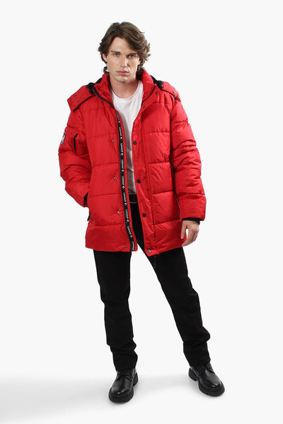 Canada Weather Gear Hooded Puffer Parka Jacket - Red - Mens Parka Jackets - International Clothiers