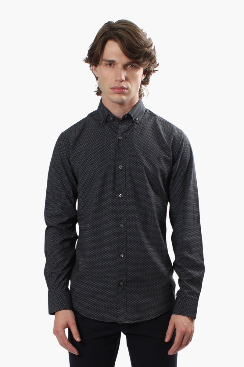 Canada Weather Gear Printed Dress Shirt - Black - Mens Dress Shirts - International Clothiers