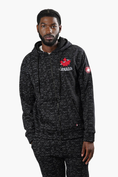 Canada Weather Gear Printed Front Zip Hoodie - Black - Mens Hoodies & Sweatshirts - International Clothiers