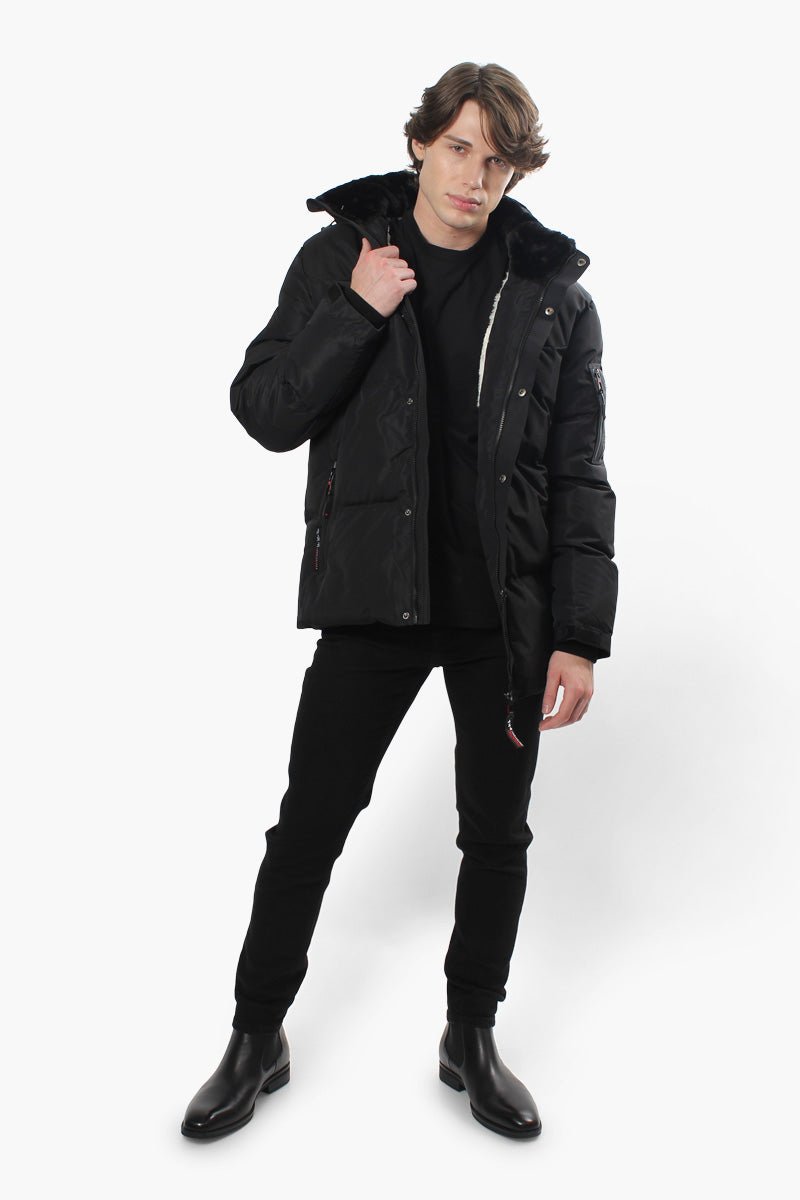 Canada Weather Gear Sherpa Hood Parka Jacket - Black - Mens Parka Jackets - International Clothiers
