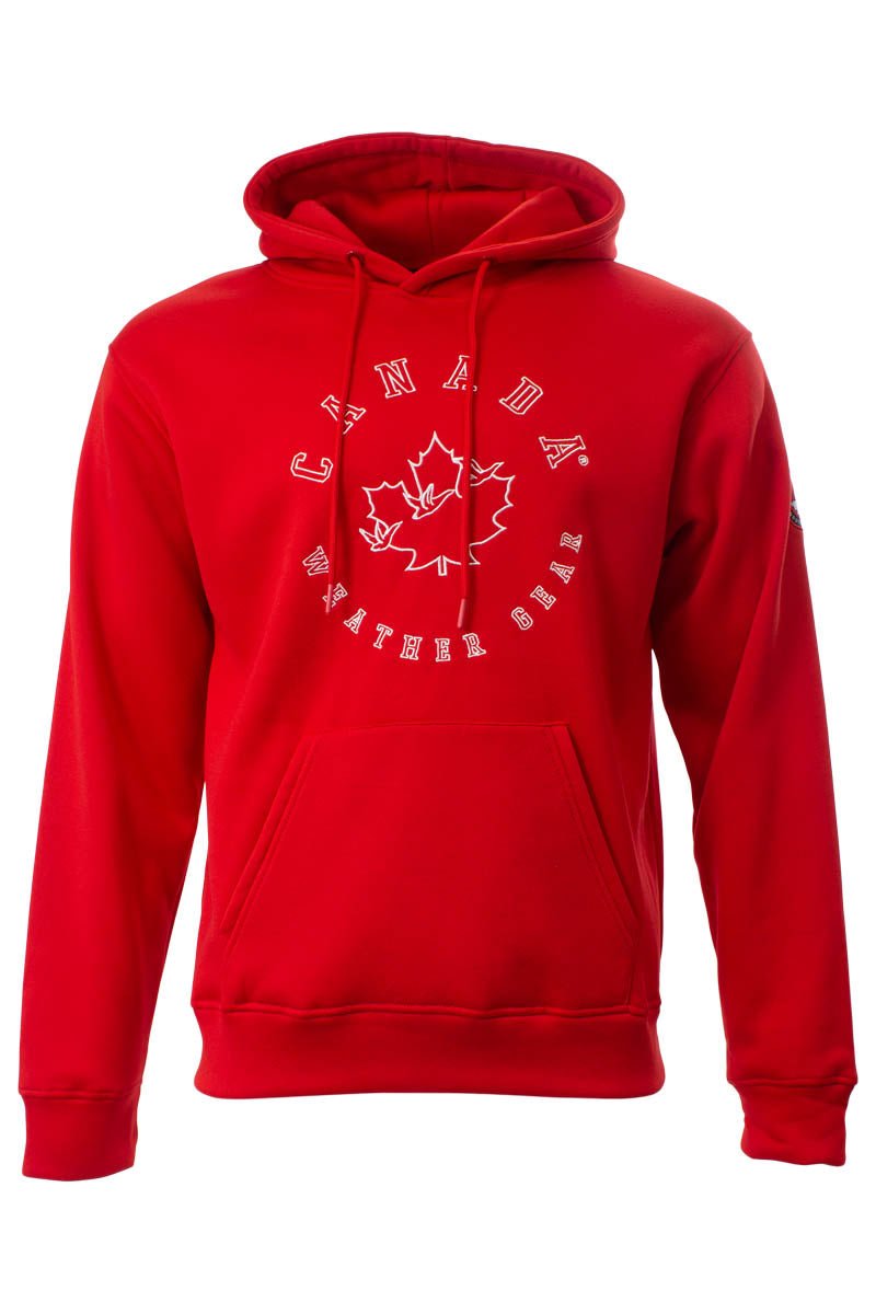Canada Weather Gear Solid Embroidered Logo Hoodie - Red - Mens Hoodies & Sweatshirts - International Clothiers