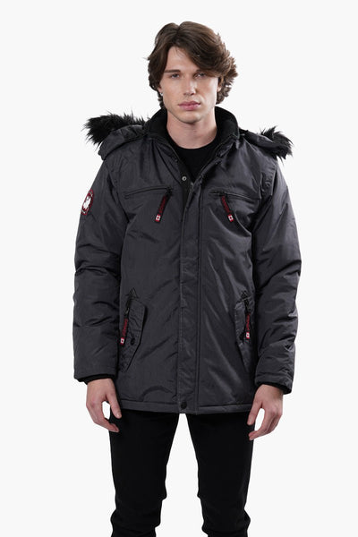 Canada Weather Gear Solid Hooded Parka Jacket - Grey - Mens Parka Jackets - International Clothiers
