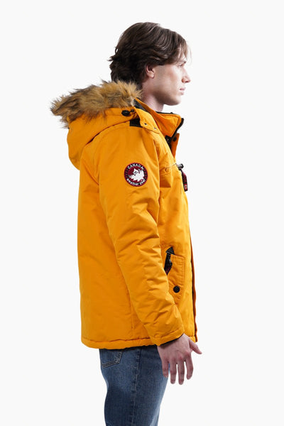 Canada Weather Gear Solid Hooded Parka Jacket - Yellow - Mens Parka Jackets - International Clothiers