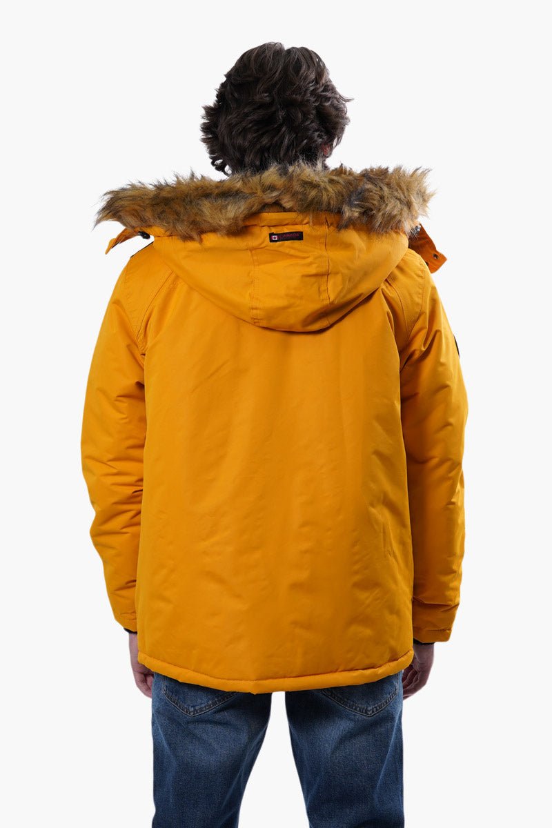 Canada Weather Gear Solid Hooded Parka Jacket - Yellow - Mens Parka Jackets - International Clothiers