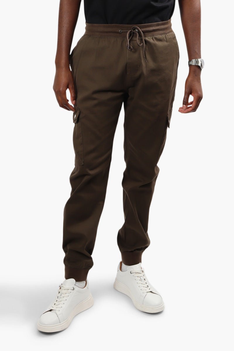 Canada Weather Gear Solid Tie Waist Cargo Pants - Olive - Mens Pants - International Clothiers