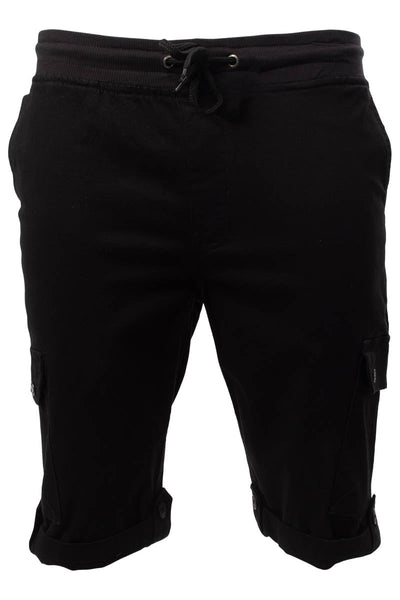 Canada Weather Gear Solid Tie Waist Cargo Shorts - Black - Mens Shorts & Capris - International Clothiers
