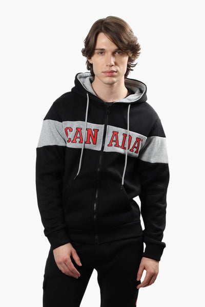 Canada Weather Gear Stripe Front Zip Hoodie - Black - Mens Hoodies & Sweatshirts - International Clothiers