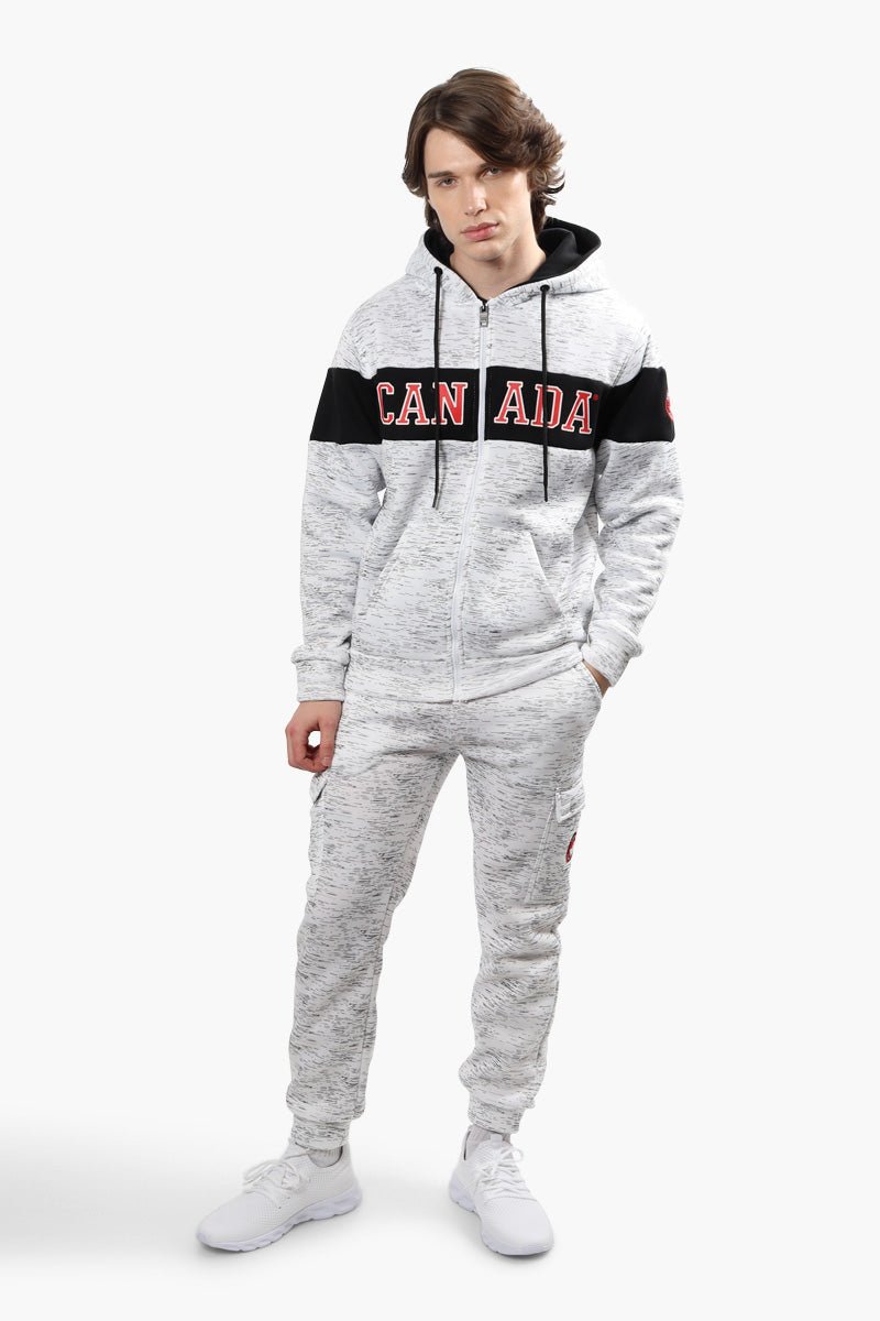 Canada Weather Gear Stripe Front Zip Hoodie - Grey - Mens Hoodies & Sweatshirts - International Clothiers