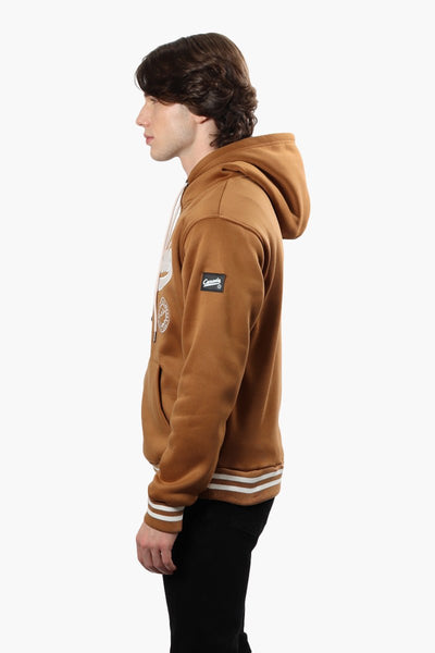 Canada Weather Gear Striped Cuff Hoodie - Brown - Mens Hoodies & Sweatshirts - International Clothiers