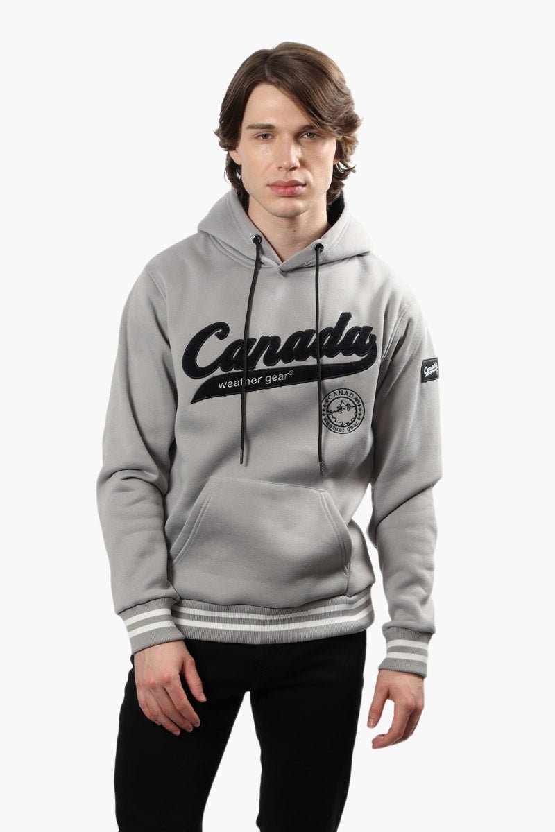 Canada Weather Gear Striped Cuff Hoodie - Grey - Mens Hoodies & Sweatshirts - International Clothiers