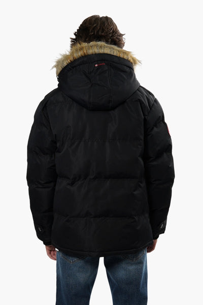 Canada Weather Gear Vegan Fur Hood Parka Jacket - Black - Mens Parka Jackets - International Clothiers
