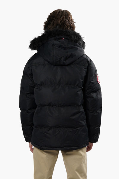 Canada Weather Gear Vegan Fur Hood Parka Jacket - Black - Mens Parka Jackets - International Clothiers