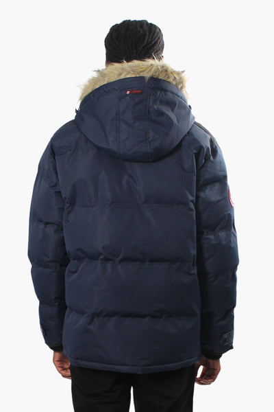 Canada Weather Gear Vegan Fur Hood Parka Jacket - Navy - Mens Parka Jackets - International Clothiers