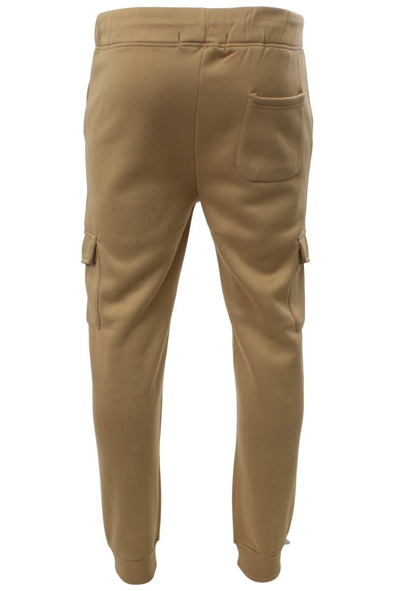 Canada Work Gear Solid Tie Waist Cargo Jogger Sweatpants - Beige - Mens Joggers & Sweatpants - International Clothiers