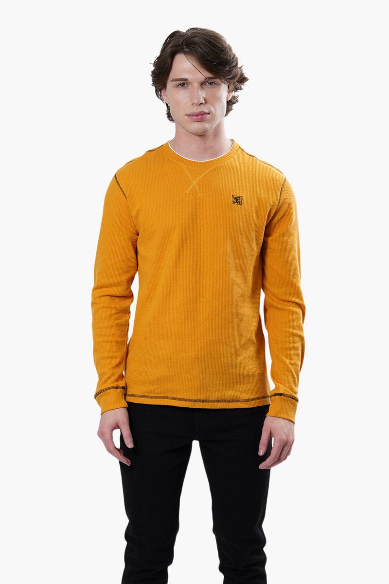 Fahrenheit Active Gear Crewneck Long Sleeve Top - Yellow - Mens Long Sleeve Tops - International Clothiers