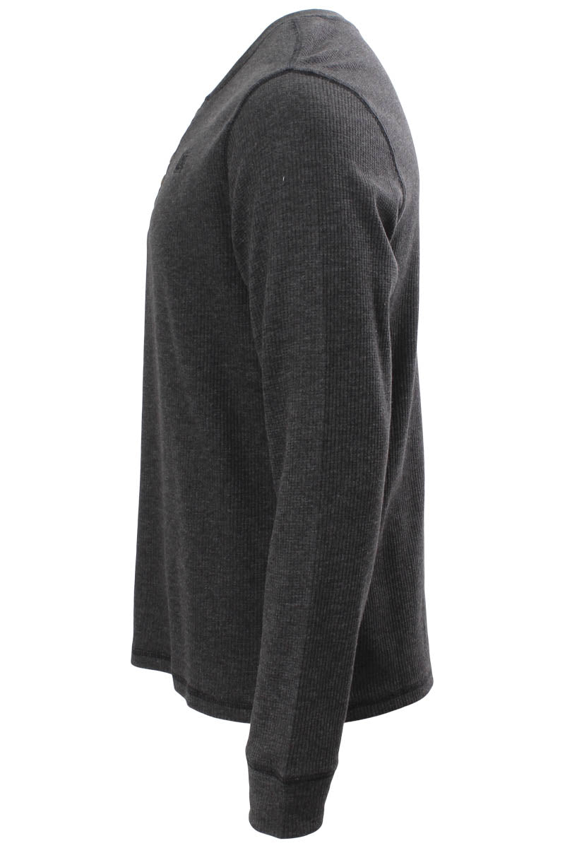 Fahrenheit Active Gear Solid Henley Long Sleeve Top - Grey - Mens Long Sleeve Tops - International Clothiers