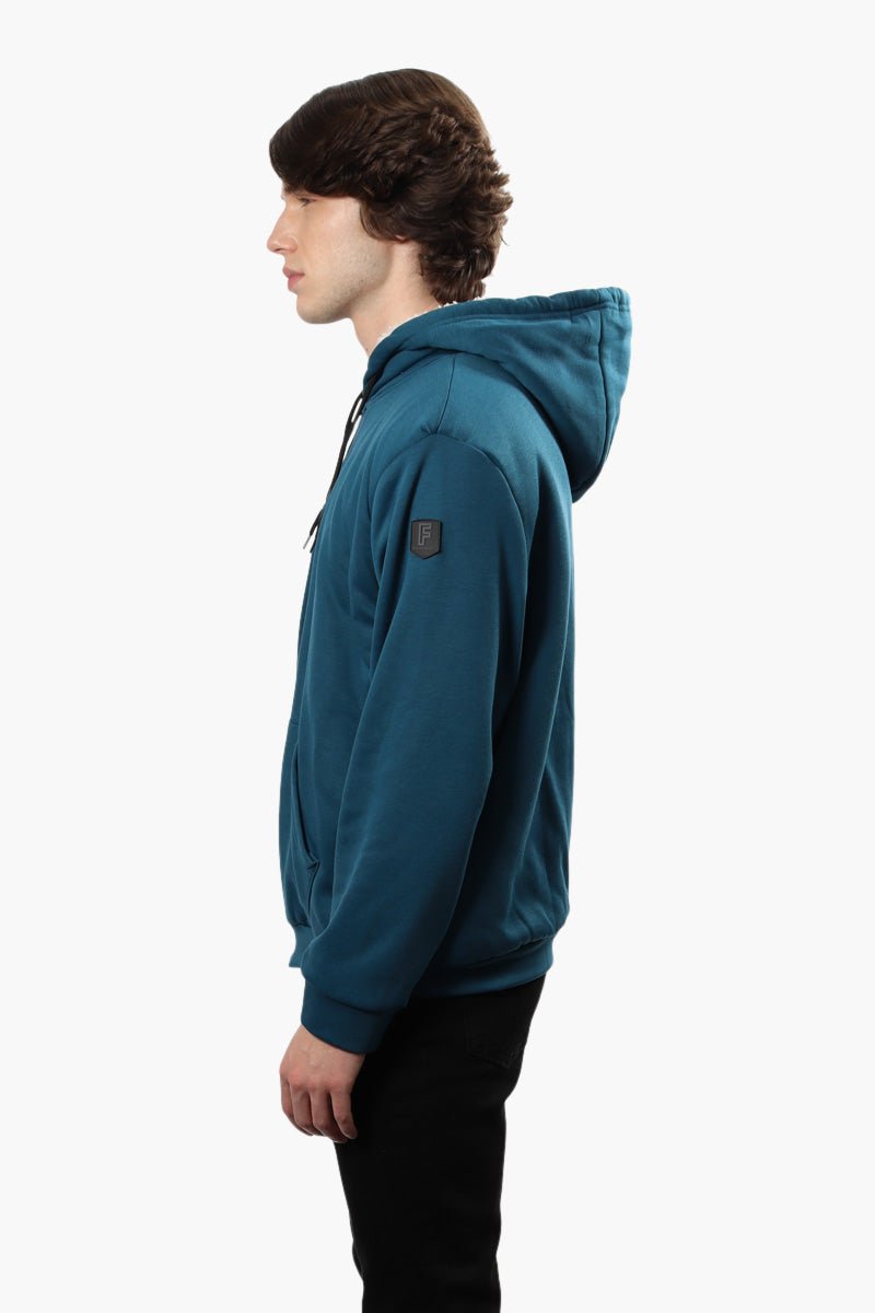 Fahrenheit Sherpa Lined Front Zip Hoodie - Blue - Mens Hoodies & Sweatshirts - International Clothiers