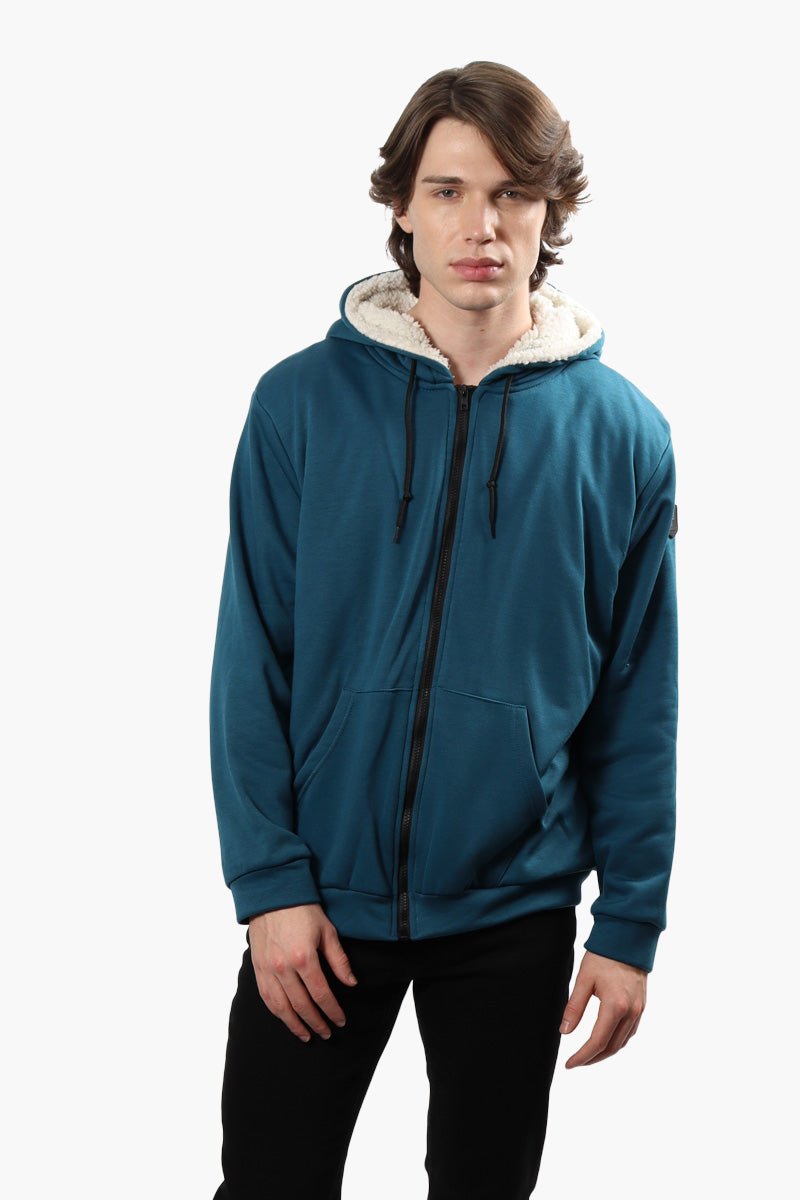 Fahrenheit Sherpa Lined Front Zip Hoodie - Blue - Mens Hoodies & Sweatshirts - International Clothiers