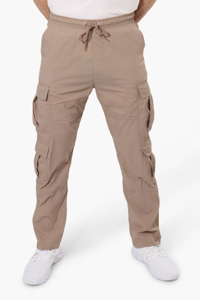 Fahrenheit Tie Waist Cargo Parachute Pants - Beige - Mens Pants - International Clothiers
