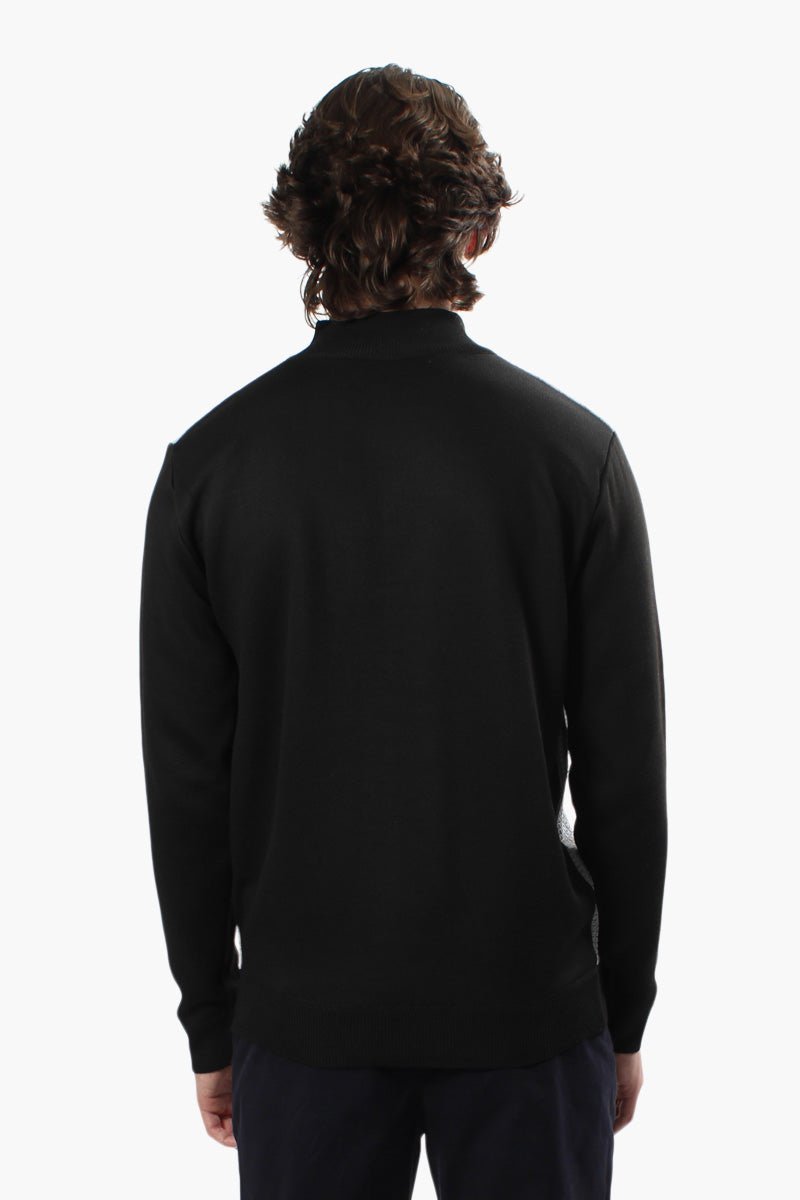 Jay Y. Ko Grid Detail 1/4 Zip Pullover Sweater - Grey - Mens Pullover Sweaters - International Clothiers