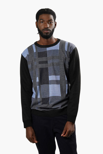Jay Y. Ko Plaid Striped Pullover Sweater - Blue - Mens Pullover Sweaters - International Clothiers