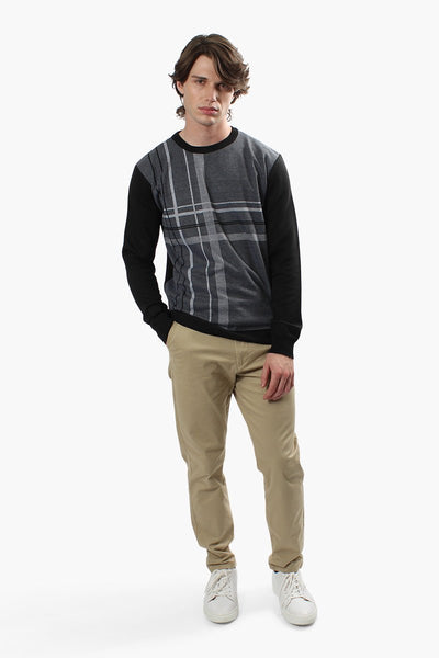 Jay Y. Ko Plaid Striped Pullover Sweater - Grey - Mens Pullover Sweaters - International Clothiers