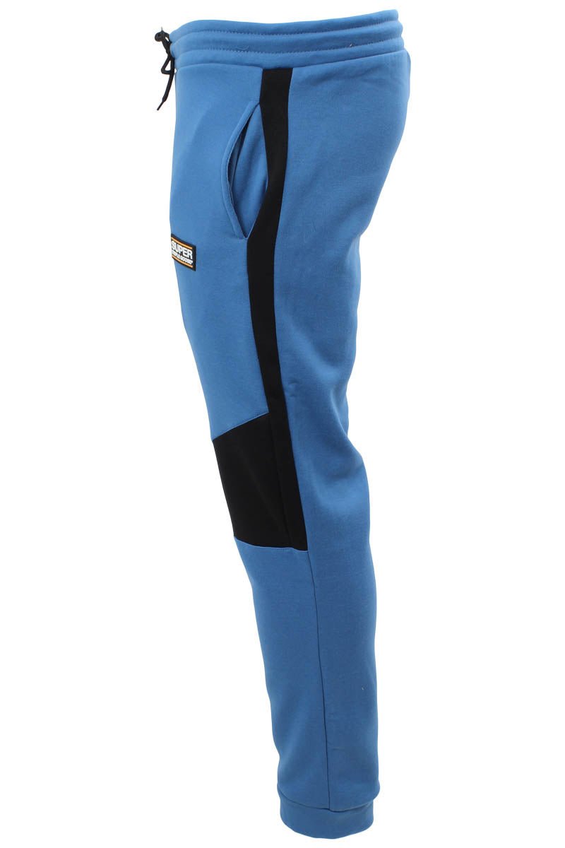Super Triple Goose Contrast Panel Joggers - Blue - Mens Joggers & Sweatpants - International Clothiers