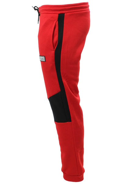 Super Triple Goose Contrast Panel Joggers - Red - Mens Joggers & Sweatpants - International Clothiers
