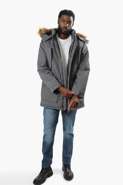 Super Triple Goose Flap Pocket Parka Jacket - Grey - Mens Parka Jackets - International Clothiers