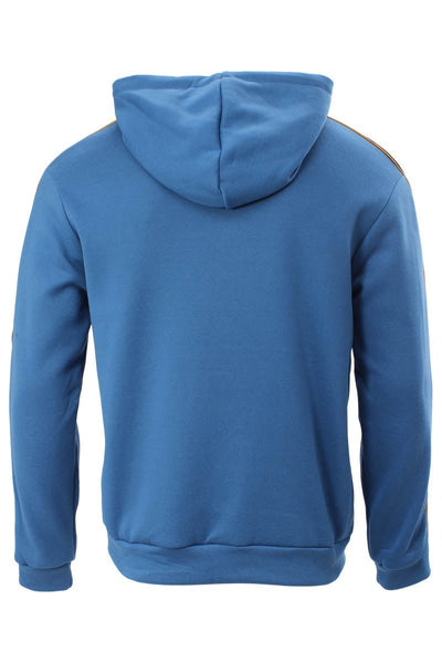 Super Triple Goose Logo Printed Sleeve Hoodie - Blue - Mens Hoodies & Sweatshirts - International Clothiers