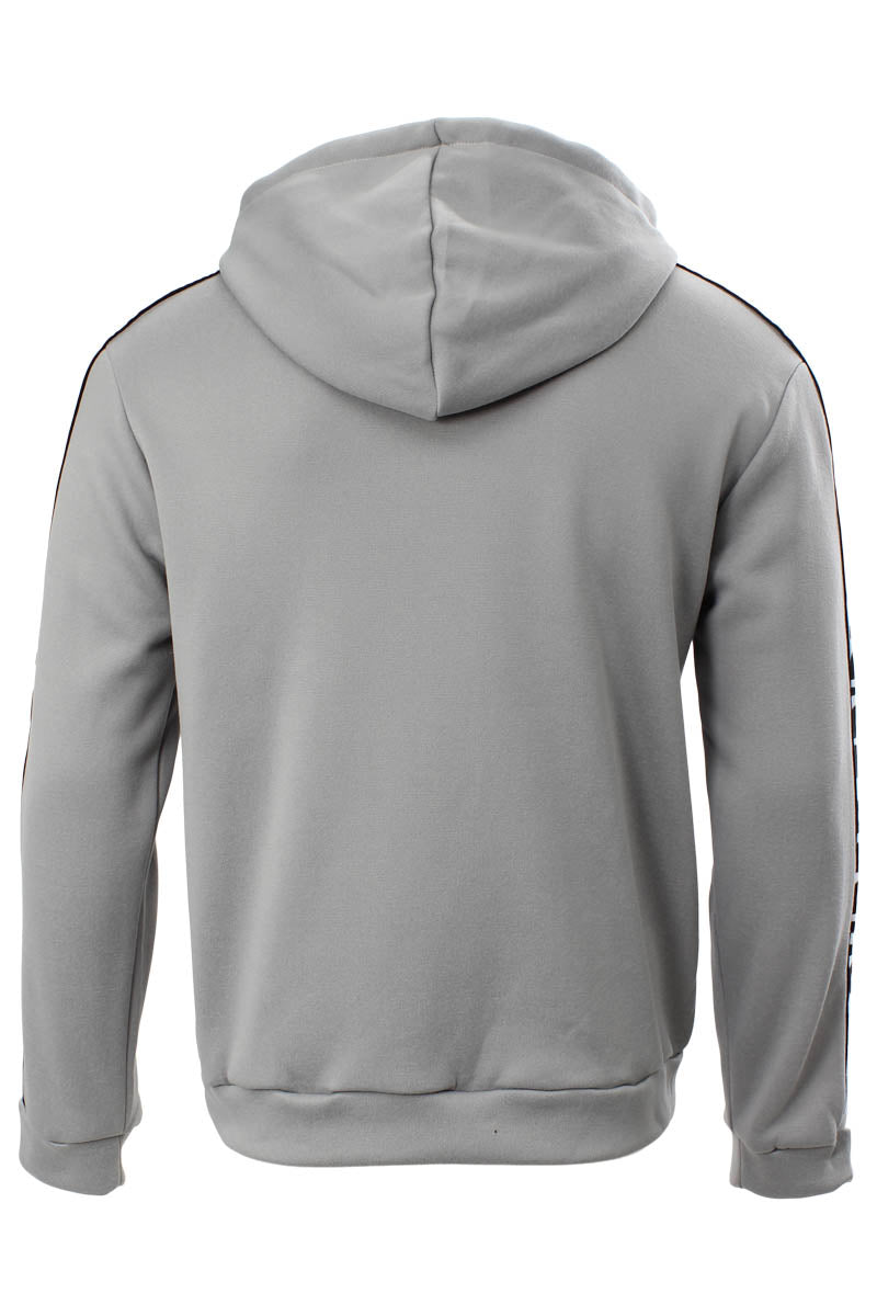 Super Triple Goose Logo Printed Sleeve Hoodie - Grey - Mens Hoodies & Sweatshirts - International Clothiers