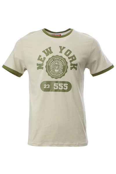 Super Triple Goose New York Printed Tee - Beige - Mens Tees & Tank Tops - International Clothiers