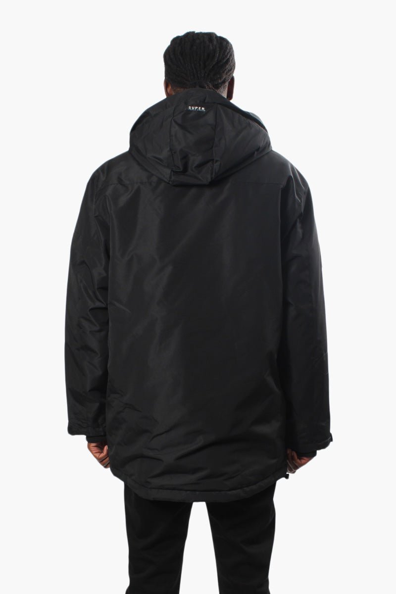 Super Triple Goose Sherpa Lined Hood Parka Jacket - Black - Mens Parka Jackets - International Clothiers