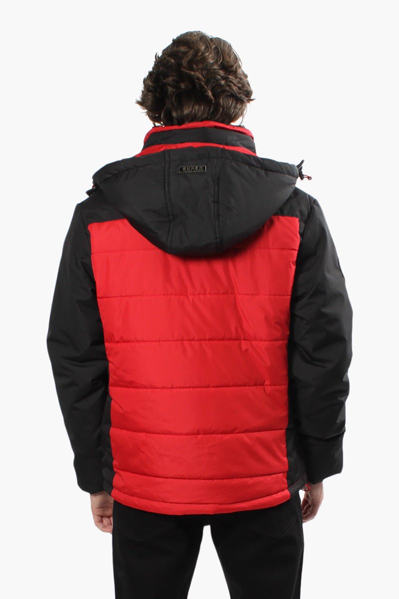 Super Triple Goose Solid Hooded Bomber Jacket - Red - Mens Bomber Jackets - International Clothiers