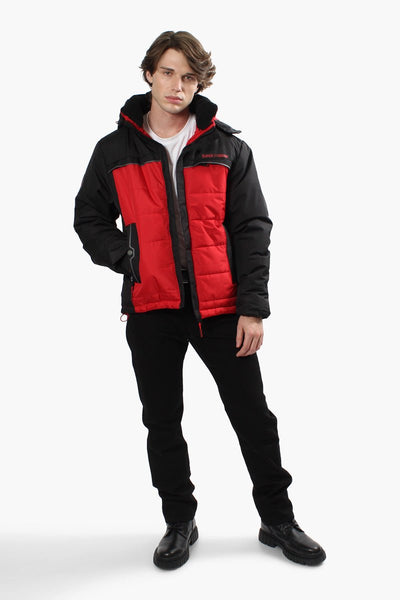 Super Triple Goose Solid Hooded Bomber Jacket - Red - Mens Bomber Jackets - International Clothiers