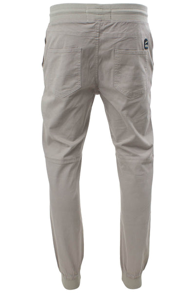 Super Triple Goose Solid Tie Waist Moto Jogger Pants - Grey - Mens Pants - International Clothiers
