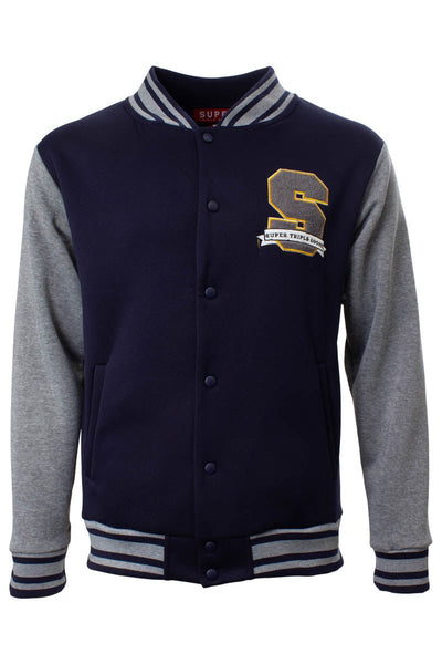 Super Triple Goose Varsity Lightweight Jacket - Navy - Mens Lightweight Jackets - International Clothiers