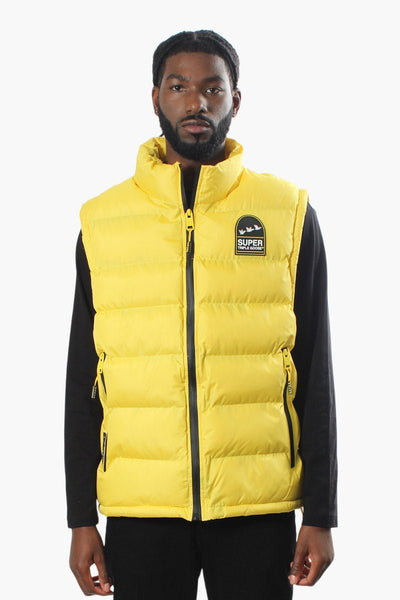 Super Triple Goose Zip Pocket Bubble Vest - Yellow - Mens Vests - International Clothiers