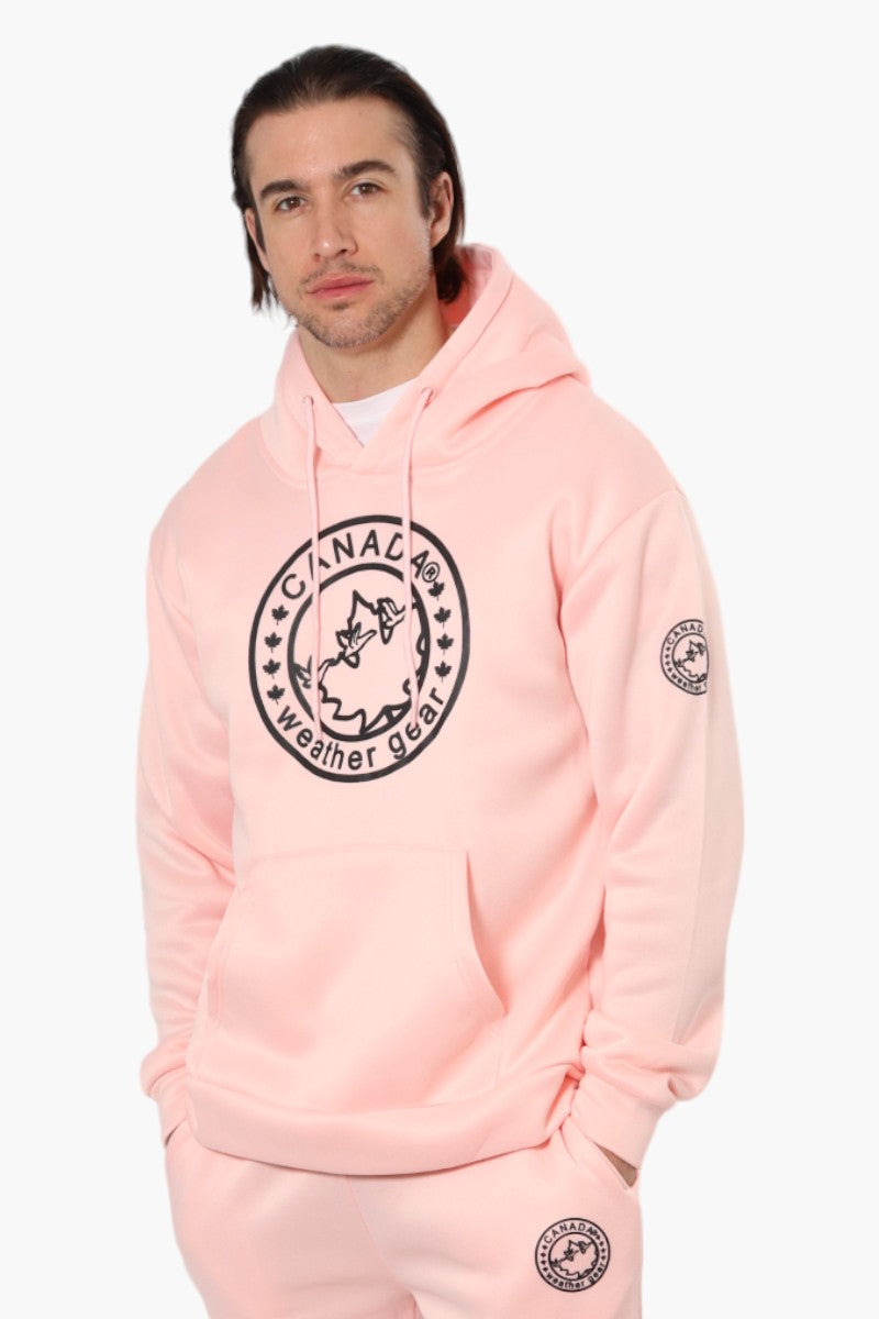 Canada Weather Gear Solid Centre Logo Hoodie - Pink - Mens Hoodies & Sweatshirts - International Clothiers