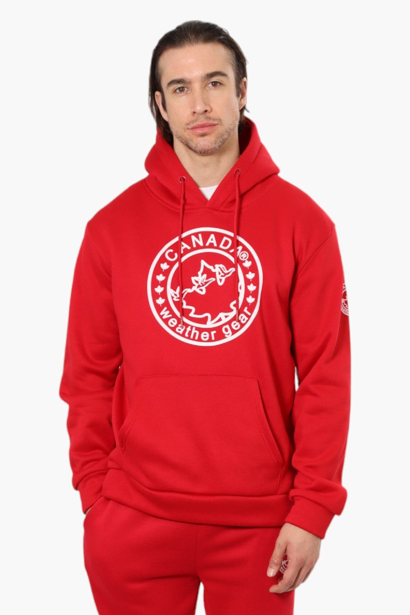 Canada Weather Gear Solid Centre Logo Hoodie - Red - Mens Hoodies & Sweatshirts - International Clothiers